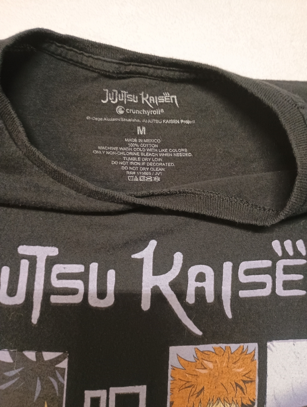Anime Black Graphic Tee -men Size M Jujutsu Character Print - Picture 3 of 4